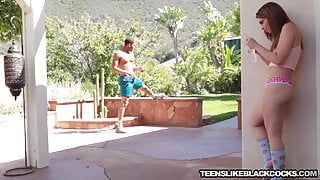 Inked Joseline Kelly sucked dick before interracial fucking